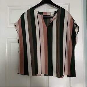 SHEIN Multicolor Striped Blouse size Large NEW